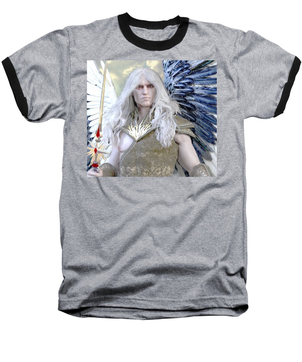 Guardian Angel Baseball T-Shirt featuring the painting Guardian by Suzanne Silvir