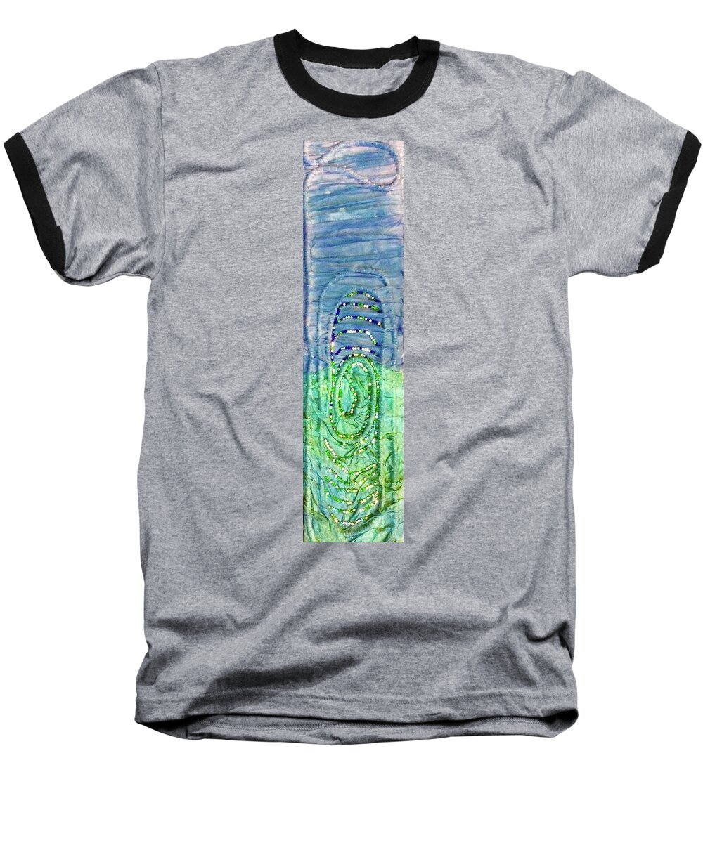 Aqua Baseball T-Shirt featuring the tapestry - textile Gulf Stream Eddie by Kay Shaffer