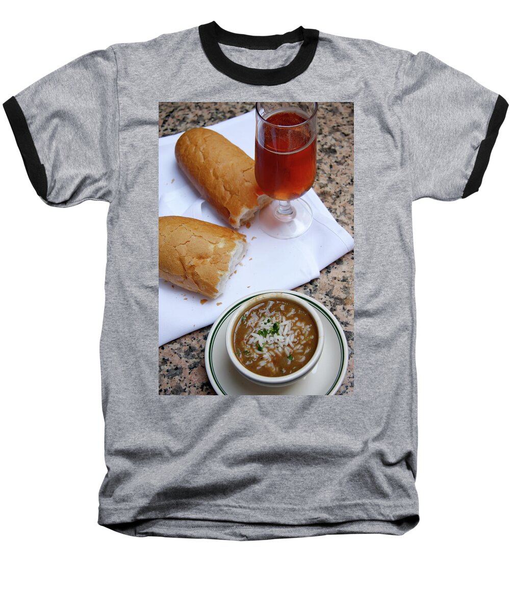 New Orleans Baseball T-Shirt featuring the photograph Gumbo Lunch by KG Thienemann