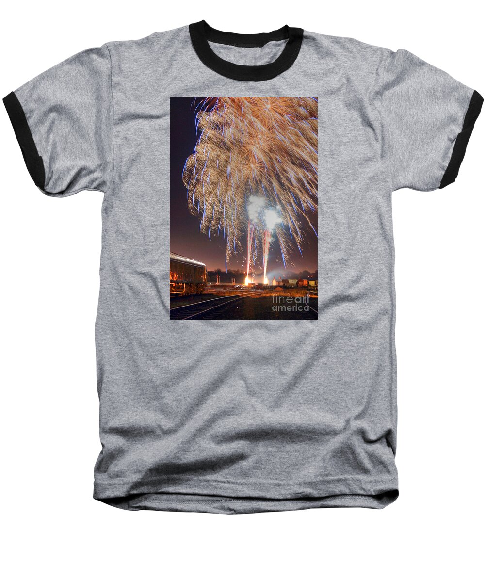 Fireworks Baseball T-Shirt featuring the photograph Guy Fawkes Night Fireworks by David Birchall