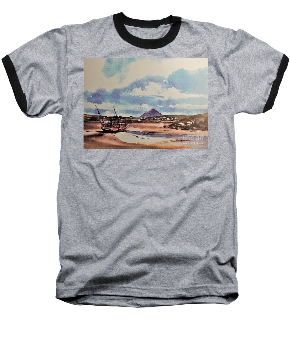  Baseball T-Shirt featuring the painting Gweedore by Val Byrne