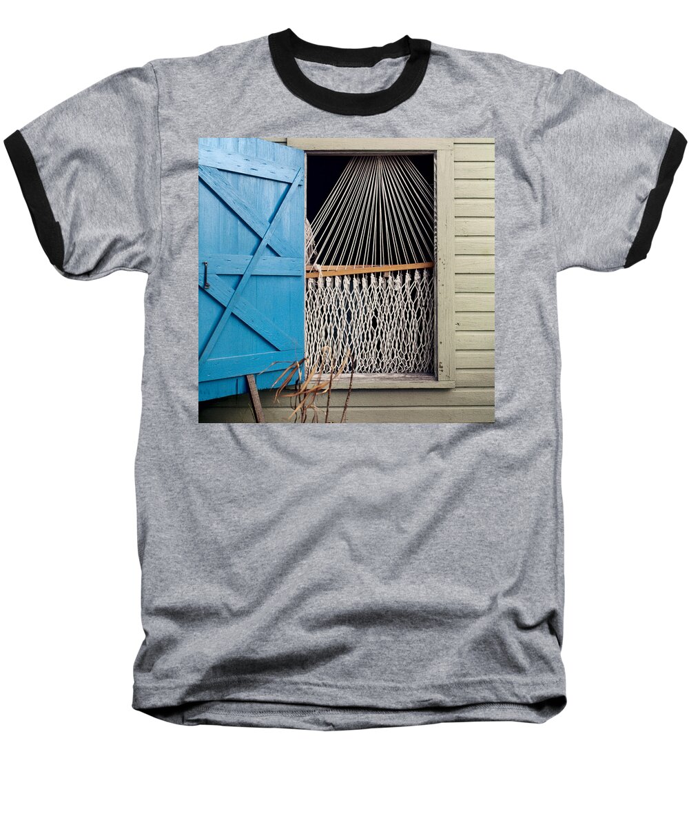 Window Baseball T-Shirt featuring the photograph Hammock in Key West Window by Brent L Ander