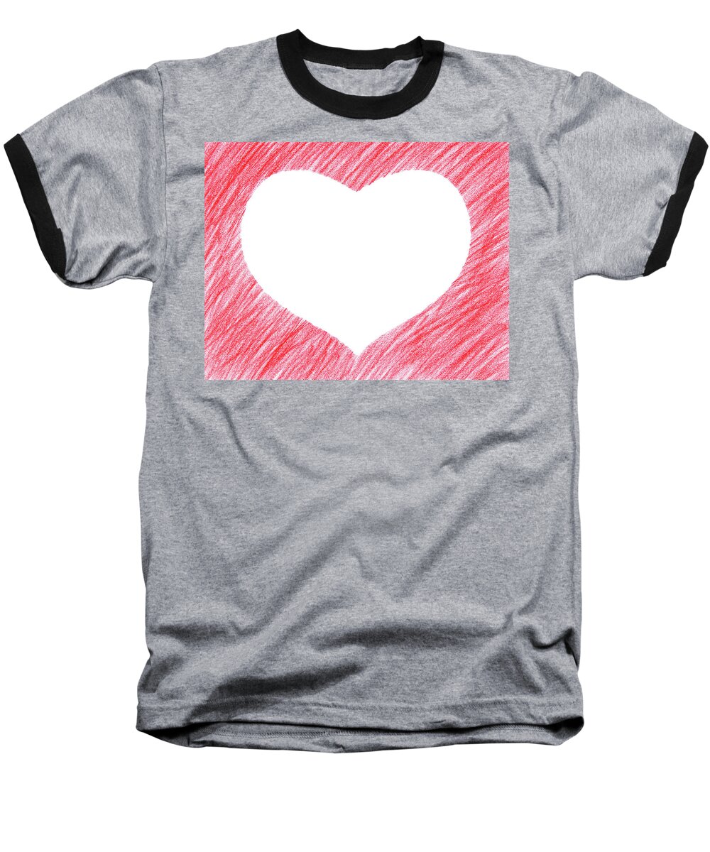 Heart Baseball T-Shirt featuring the photograph Hand-drawn red heart shape by GoodMood Art