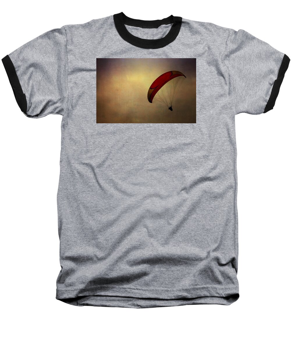 Lima Baseball T-Shirt featuring the photograph Hang Gliding in Peru by Kathryn McBride