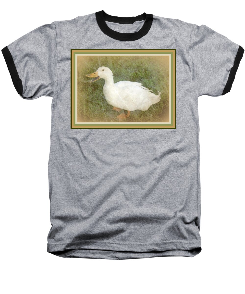 Duck Baseball T-Shirt featuring the photograph Happy Duck Portrait by Jodie Marie Anne Richardson Traugott     aka jm-ART