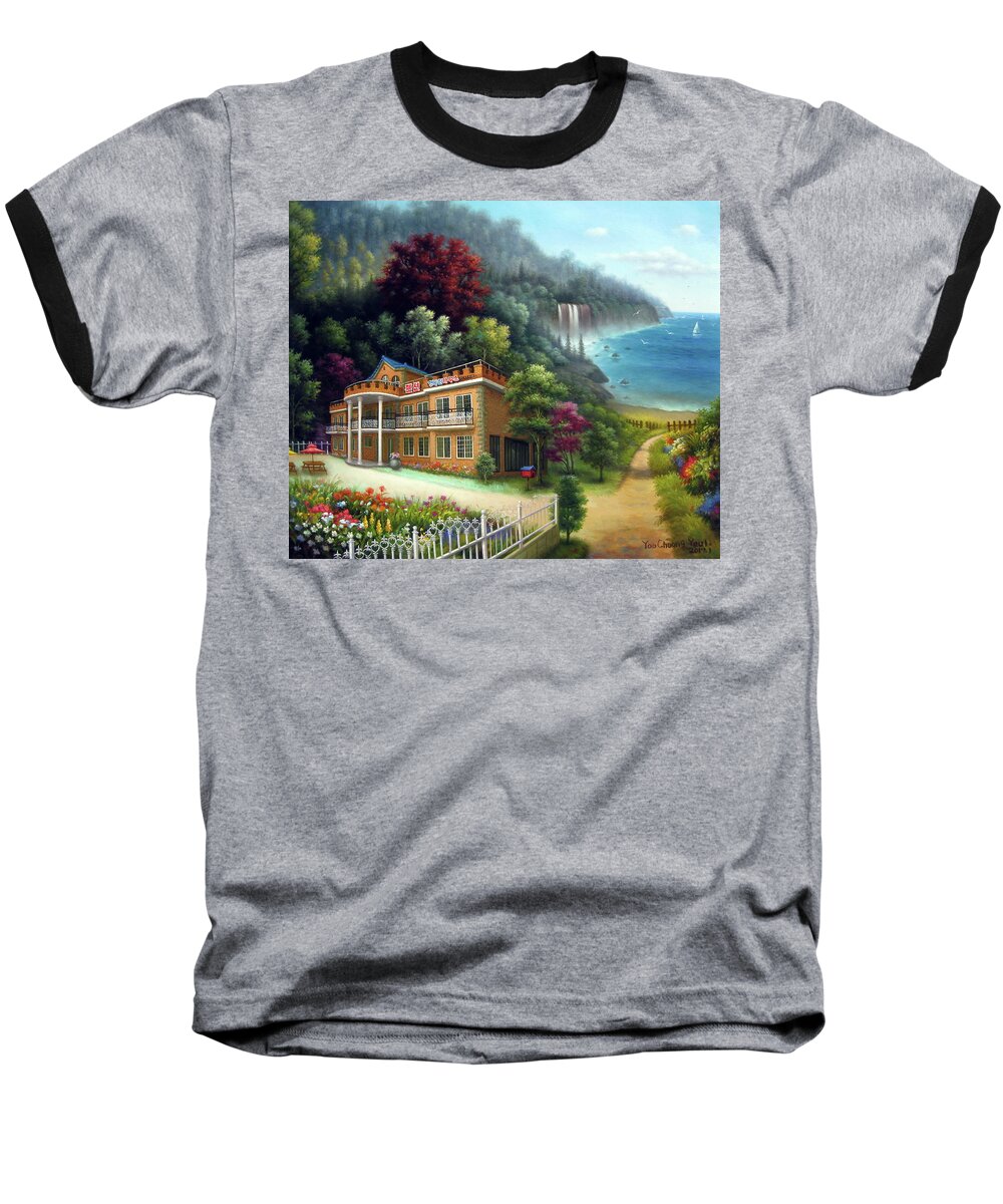 House Baseball T-Shirt featuring the painting Happy house by Yoo Choong Yeul