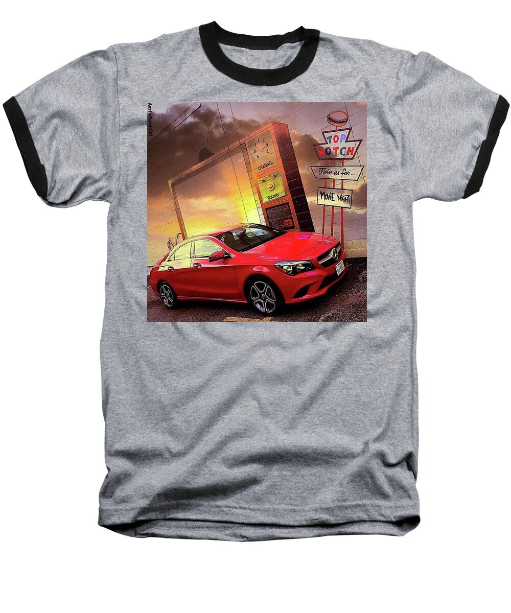 Caroftheday Baseball T-Shirt featuring the photograph Happy #mercedes Monday From The by Austin Tuxedo Cat