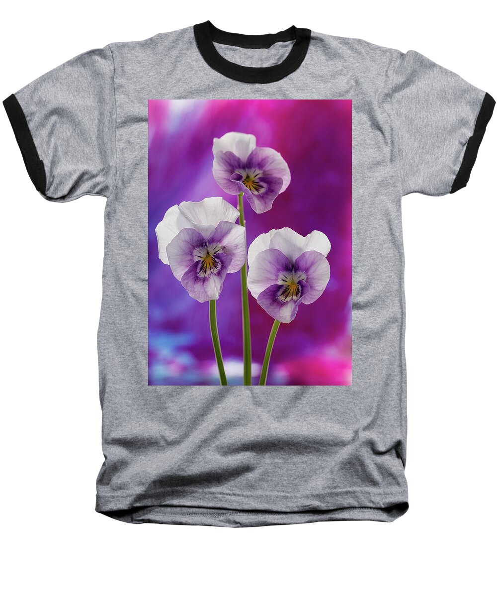 Flower Baseball T-Shirt featuring the photograph Happy Smilie Faces 2 by Shirley Mitchell