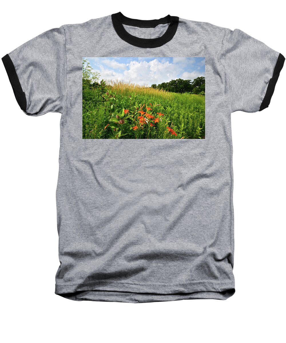 Black Eyed Susan Baseball T-Shirt featuring the photograph Happy Valley by Ray Mathis
