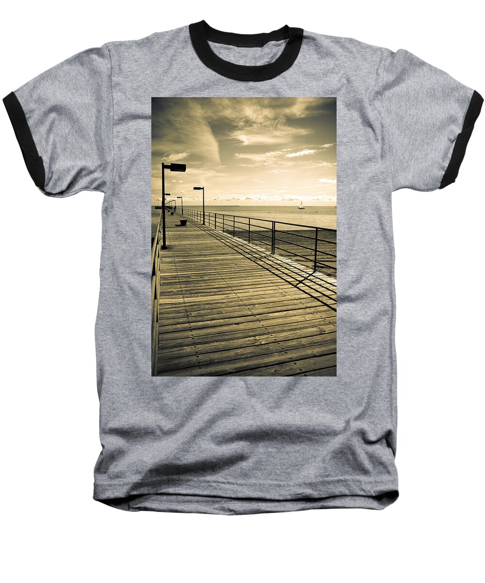 Harbor Baseball T-Shirt featuring the photograph Harbor Beach Michigan Boardwalk by LeeAnn McLaneGoetz McLaneGoetzStudioLLCcom