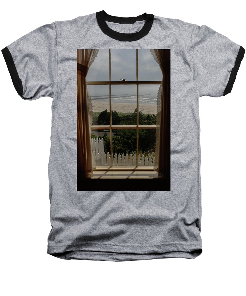 Lighthouse Baseball T-Shirt featuring the photograph Harbor Entrance by David Shuler