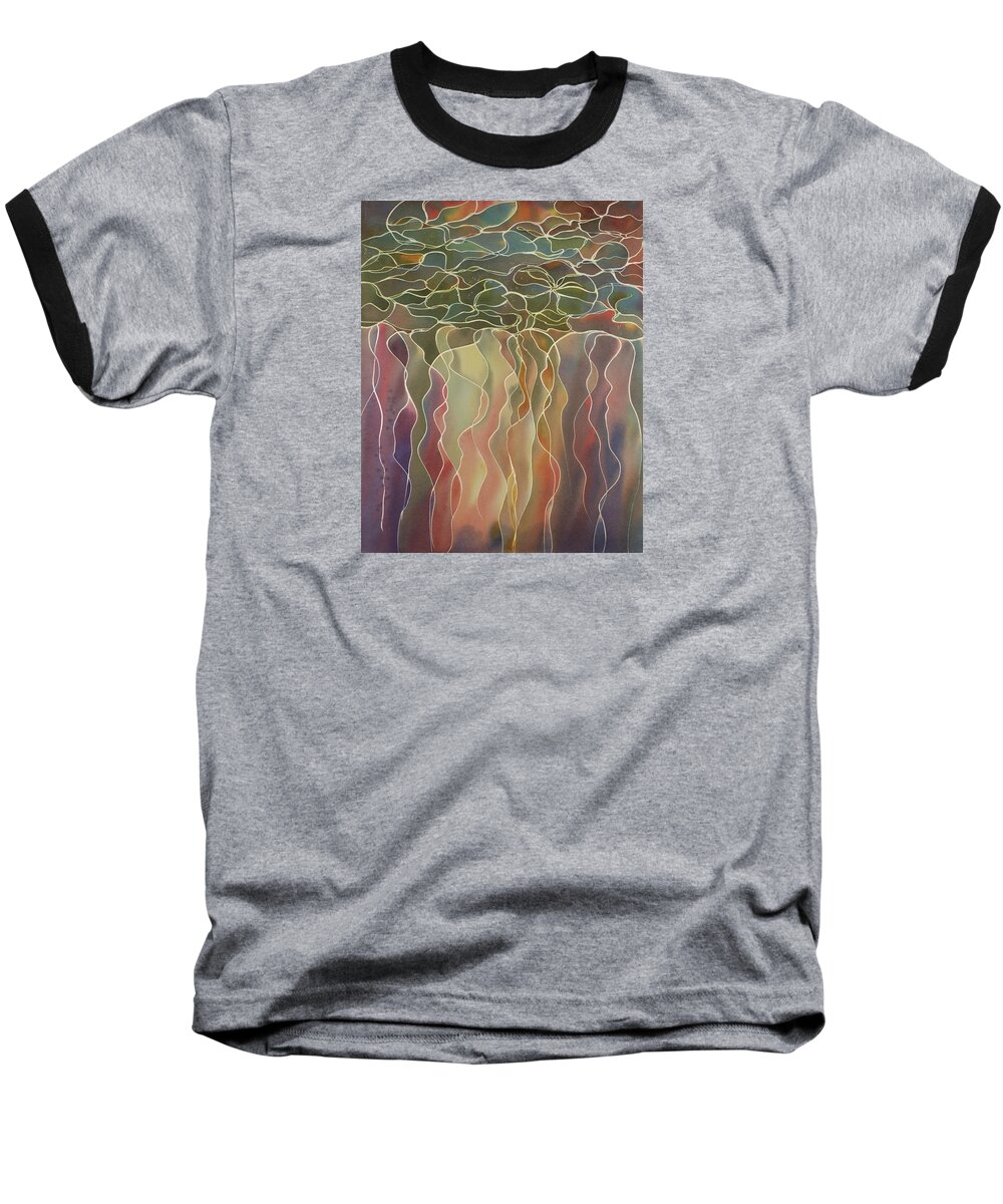 Canoeing Baseball T-Shirt featuring the painting Harlequin Water Lillies by Johanna Axelrod