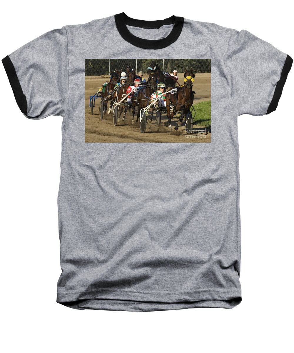 Harness Racing Baseball T-Shirt featuring the photograph Harness Racing 9 by Bob Christopher