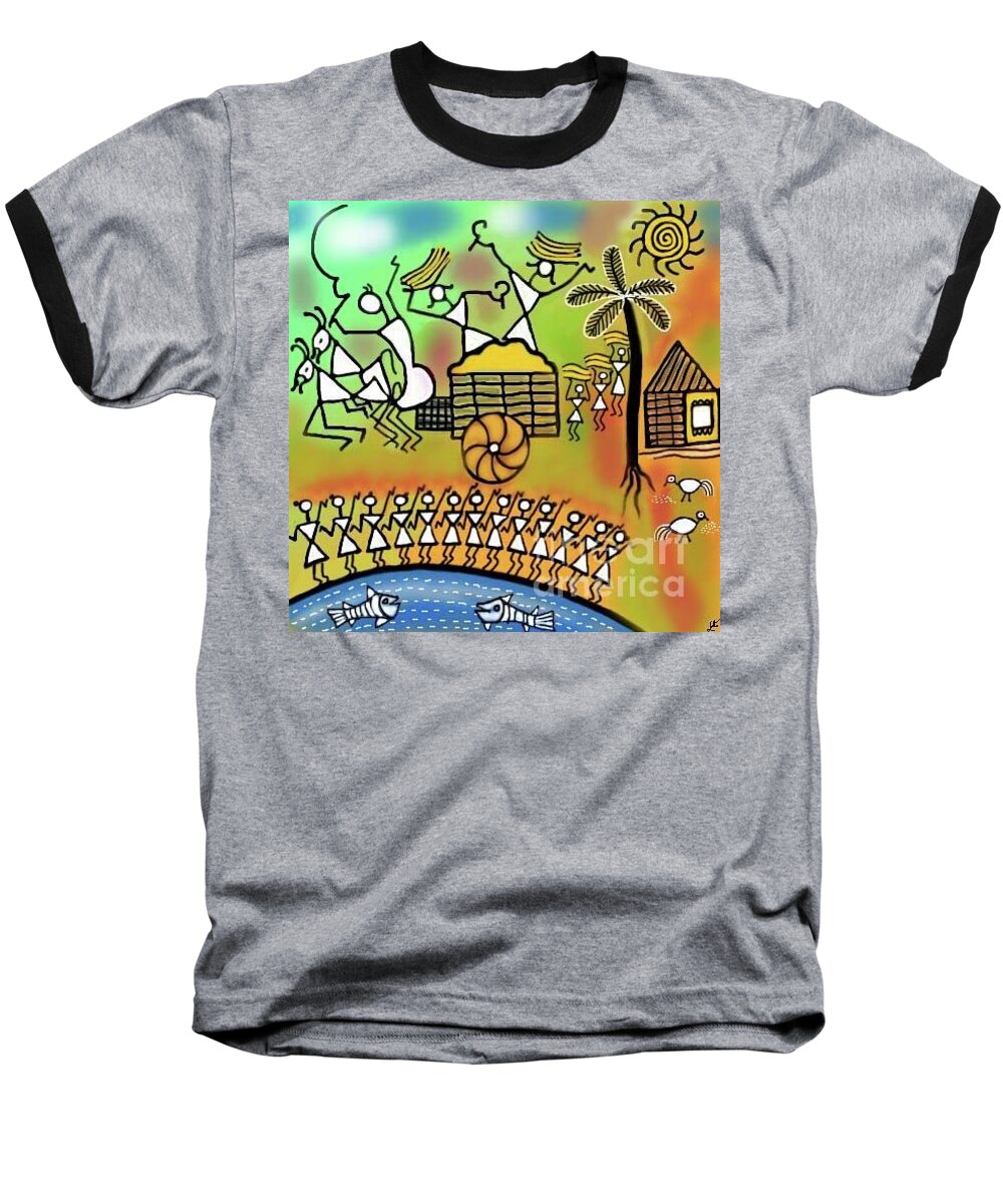  Baseball T-Shirt featuring the digital art Harvest by Latha Gokuldas Panicker