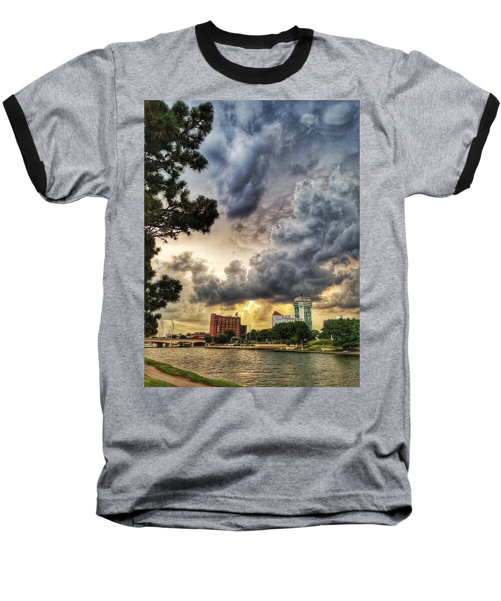 Hdr Baseball T-Shirt featuring the photograph HDR ict Thunder by Brian Duram