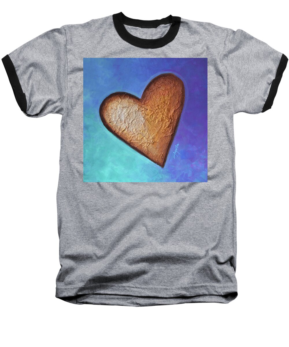 Heart Baseball T-Shirt featuring the painting Heart by Agata Lindquist
