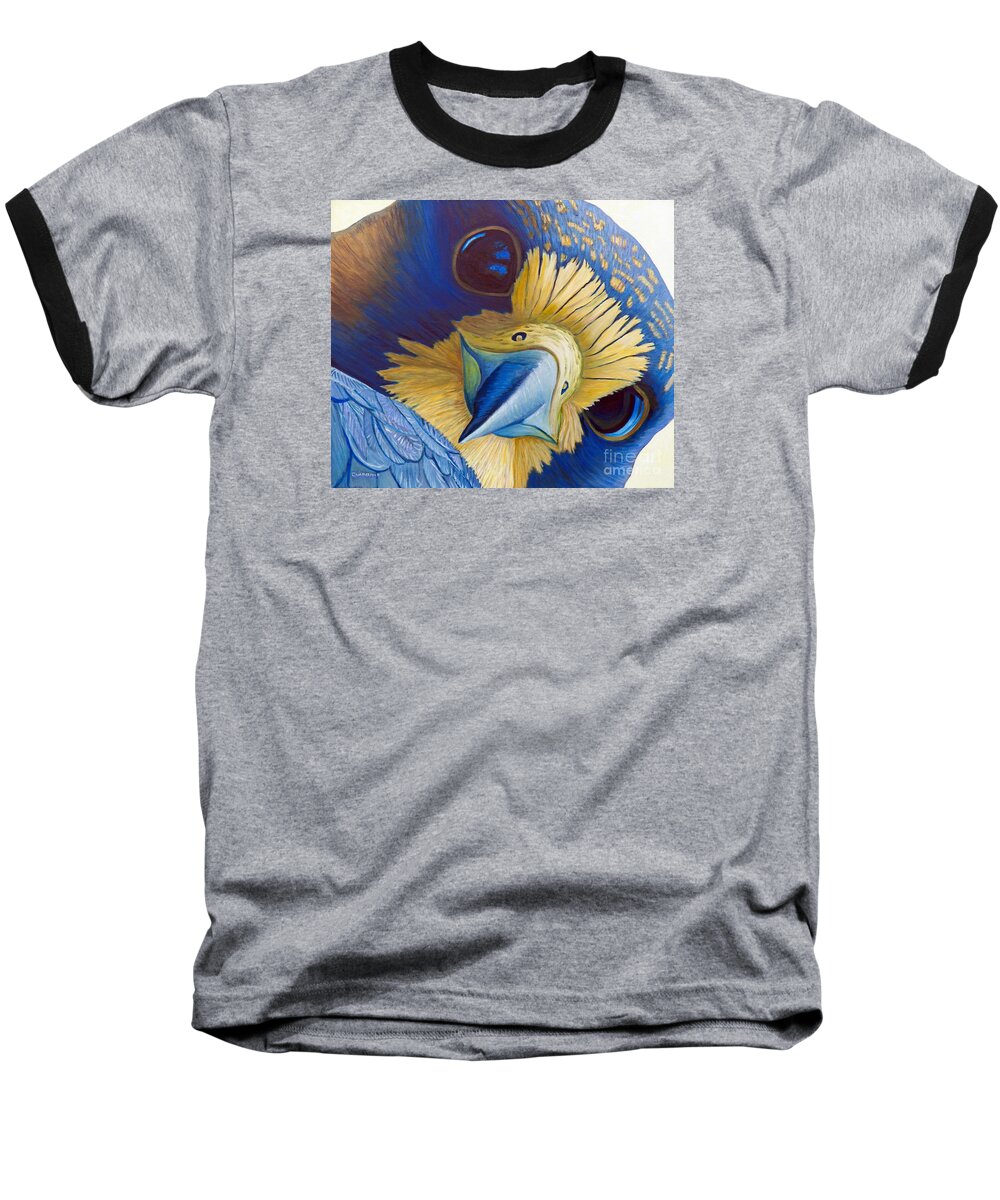 Peregrine Falcon Baseball T-Shirt featuring the painting Heaven and Earth by Brian Commerford