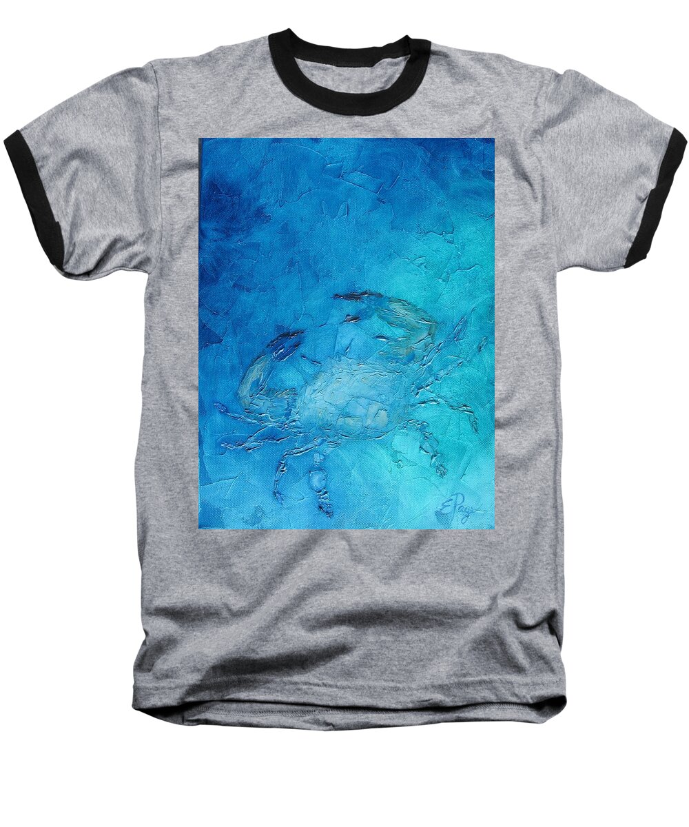 Crab Baseball T-Shirt featuring the painting Helene's Crab by Emily Page
