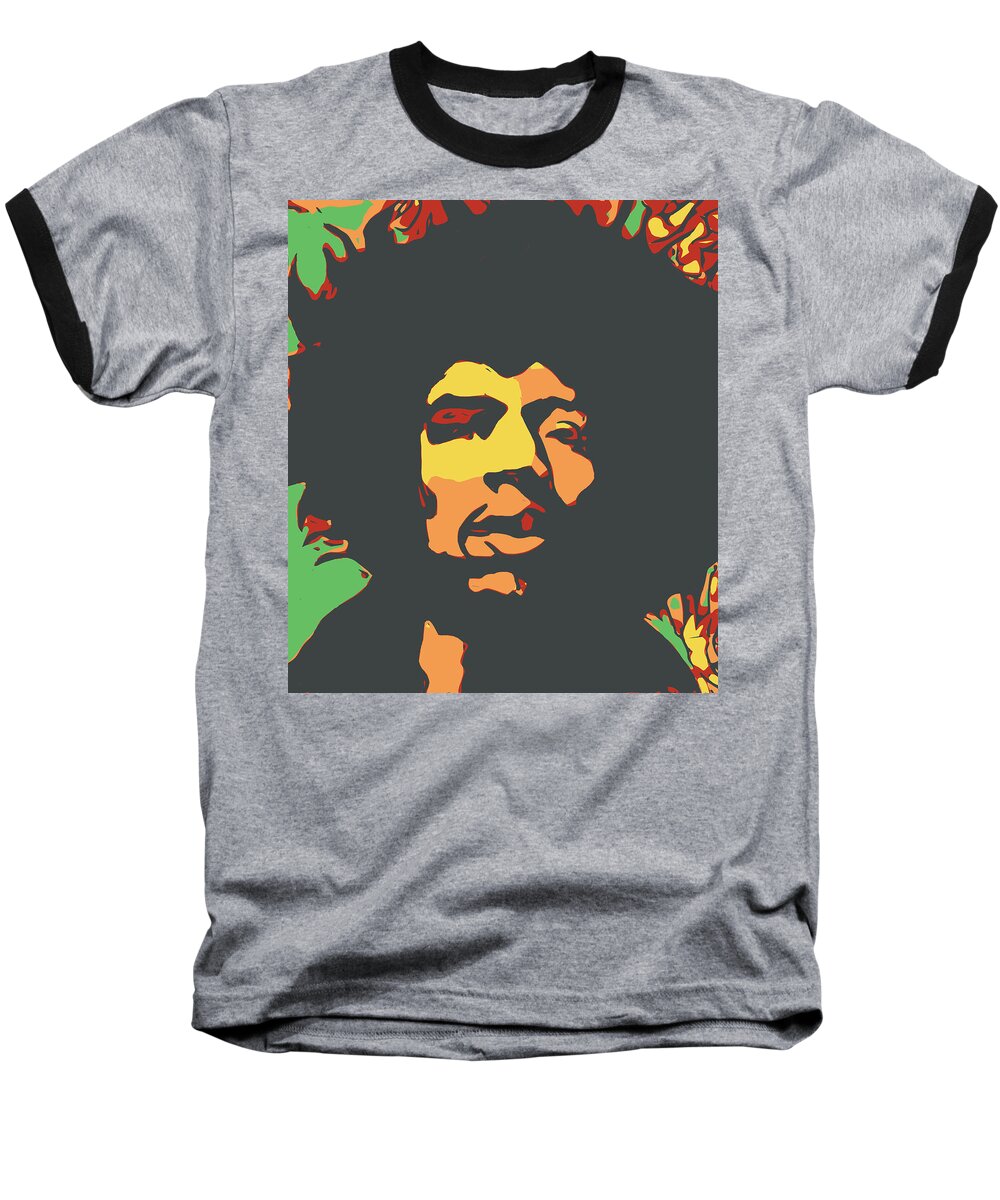 Hendrix Baseball T-Shirt featuring the painting Hendrix by Neal Barbosa