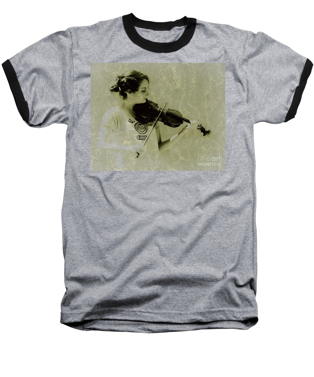 Violin Baseball T-Shirt featuring the photograph Her Music by Perry Webster