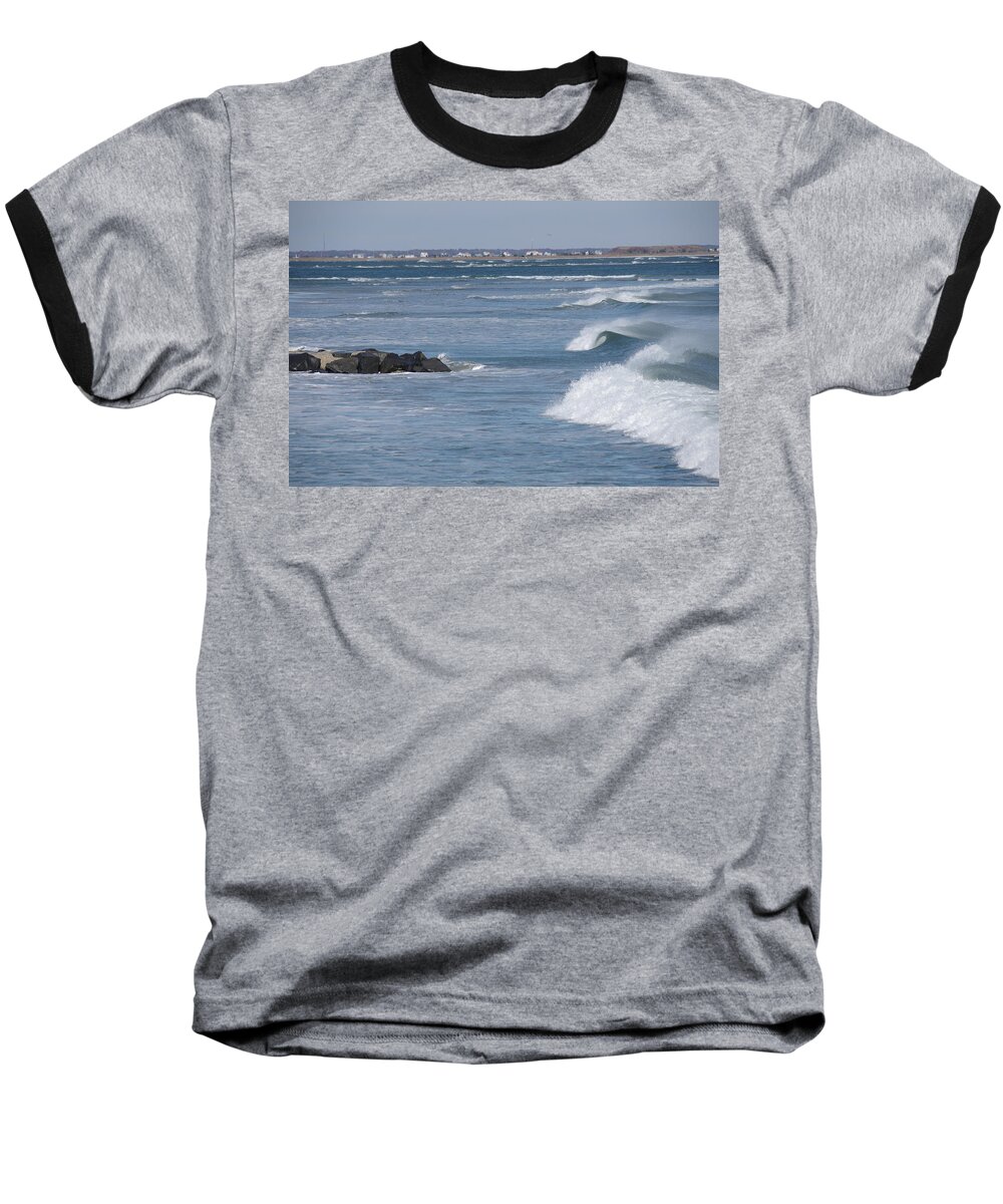 Waves Baseball T-Shirt featuring the photograph Hereford Inlet by Greg Graham