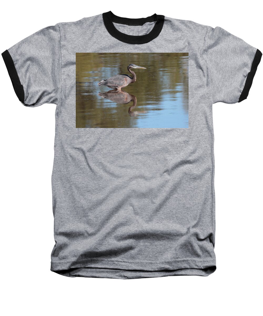 Heron Baseball T-Shirt featuring the photograph Heron by John Moyer