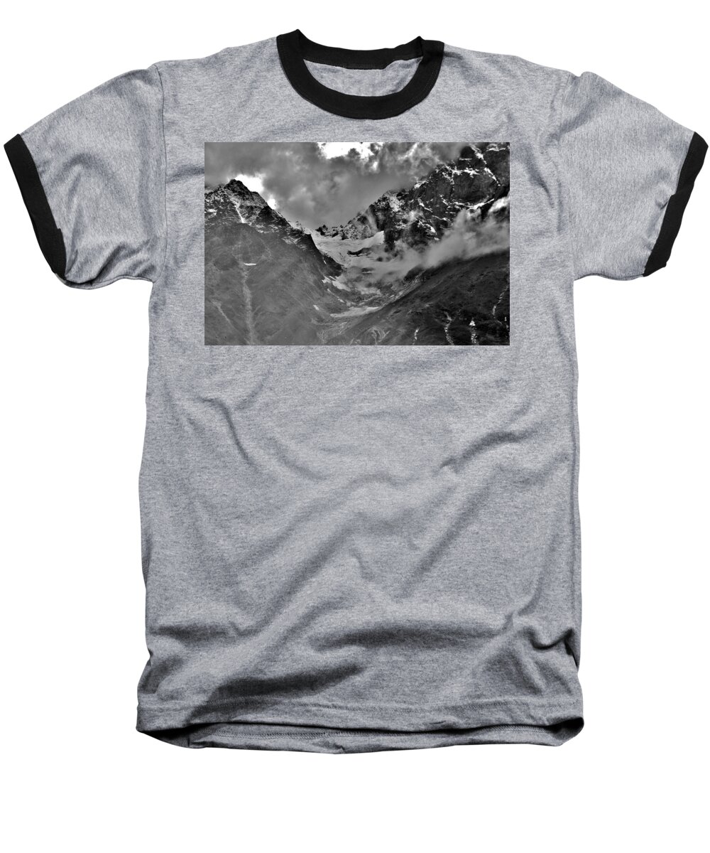 Himalaya Baseball T-Shirt featuring the photograph High Himalaya Glacier by Kim Bemis