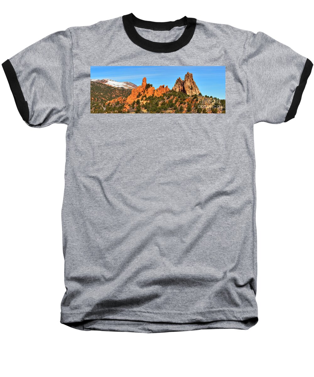 Garden Of The Gods High Point Baseball T-Shirt featuring the photograph High Point Panorama At Garden Of The Gods by Adam Jewell
