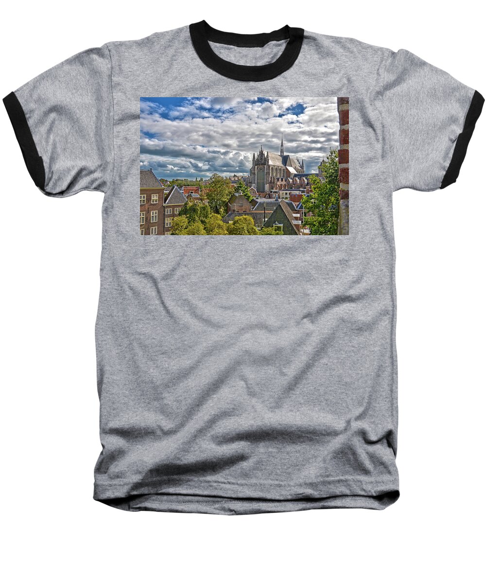 Church Baseball T-Shirt featuring the photograph Highland Church seen from Leiden castle by Frans Blok