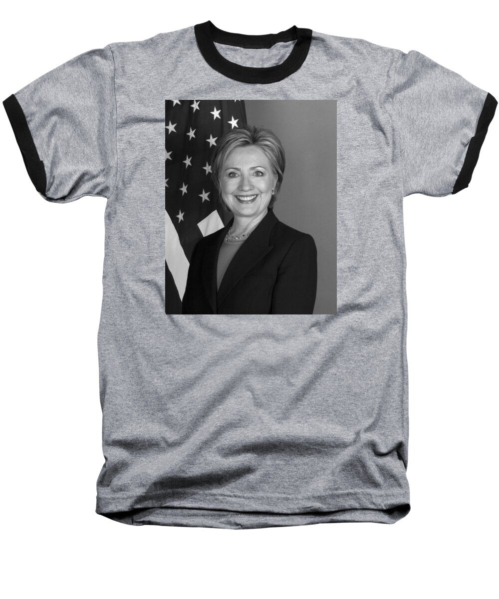 Hillary Clinton Baseball T-Shirt featuring the photograph Hillary Clinton by War Is Hell Store