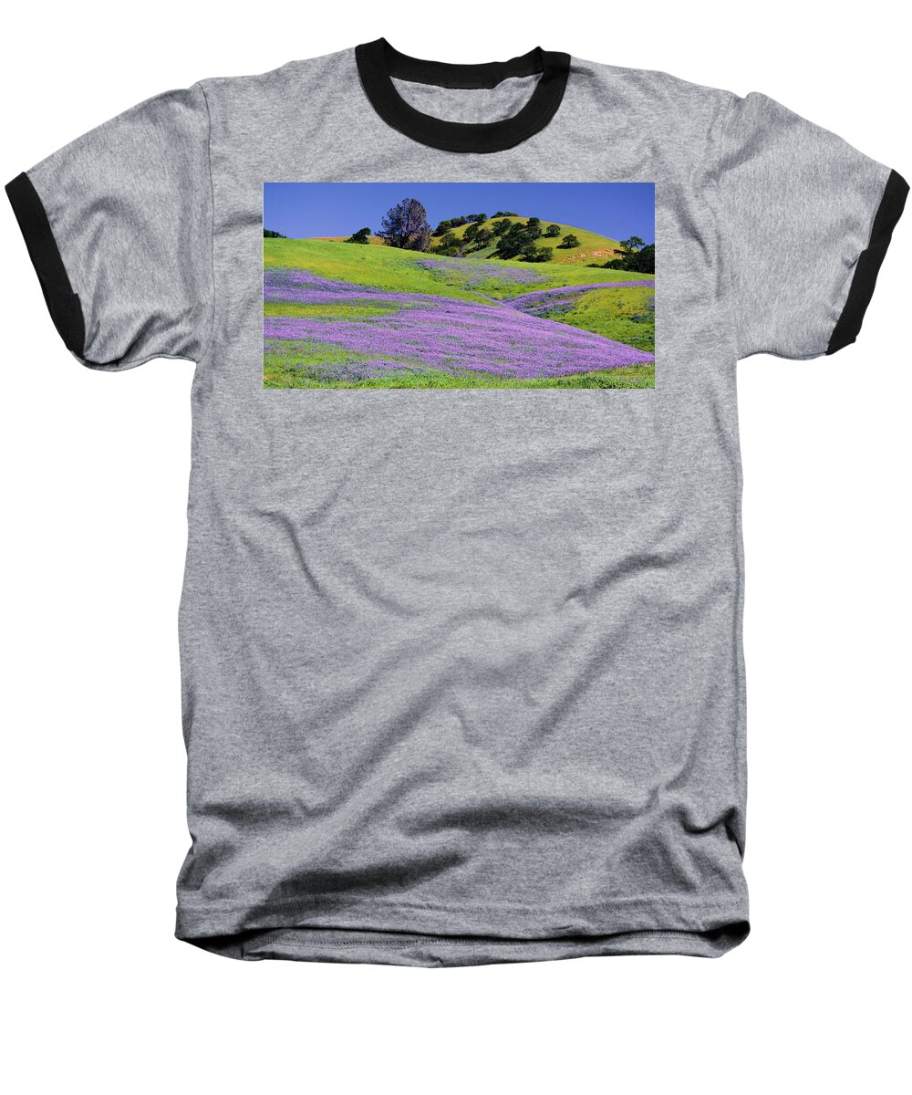 Landscape Baseball T-Shirt featuring the photograph Hillside Carpet by Josephine Buschman