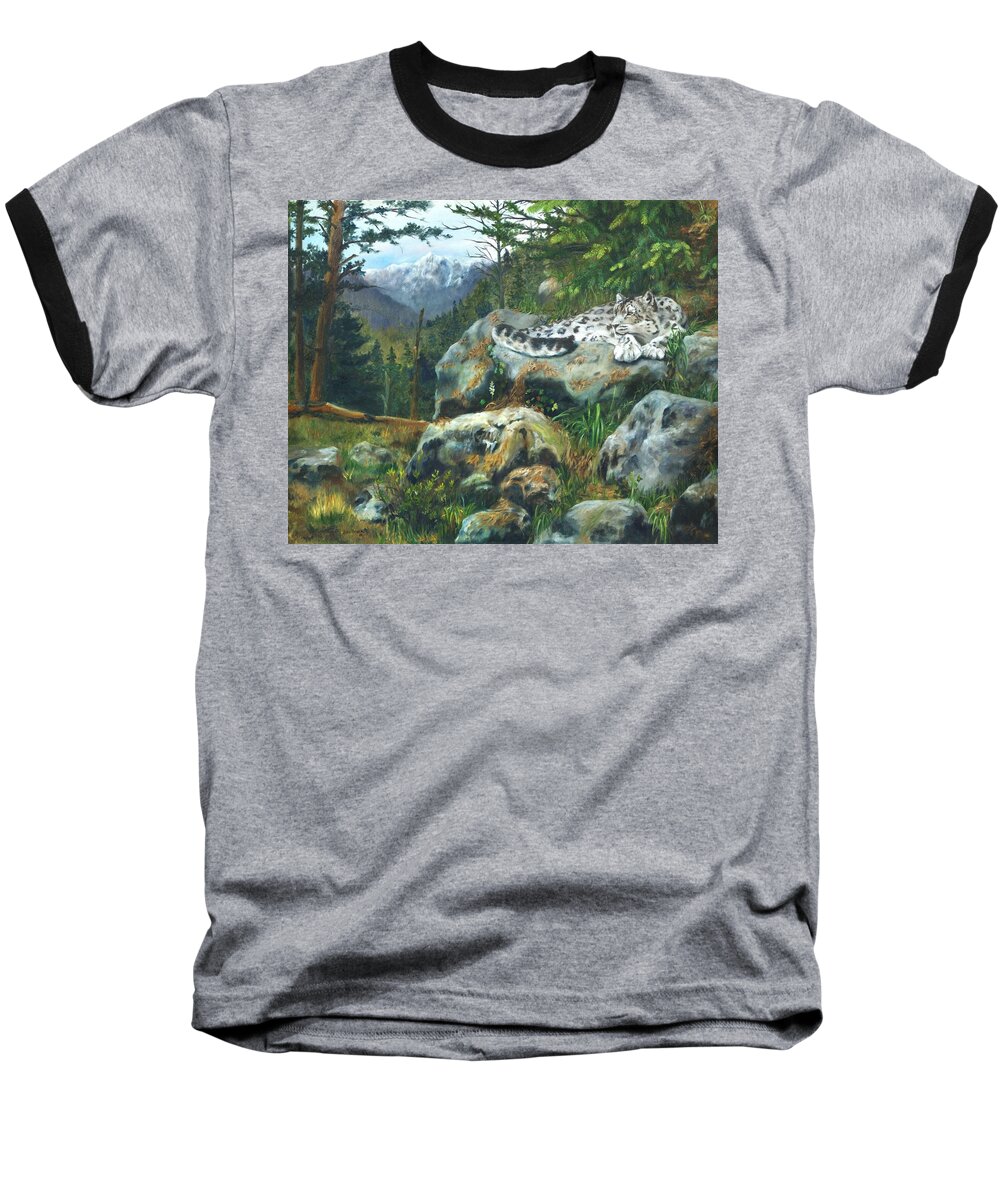 Lori Brackett Baseball T-Shirt featuring the painting Himalayan Dreaming On Such A Summer's Day by Lori Brackett