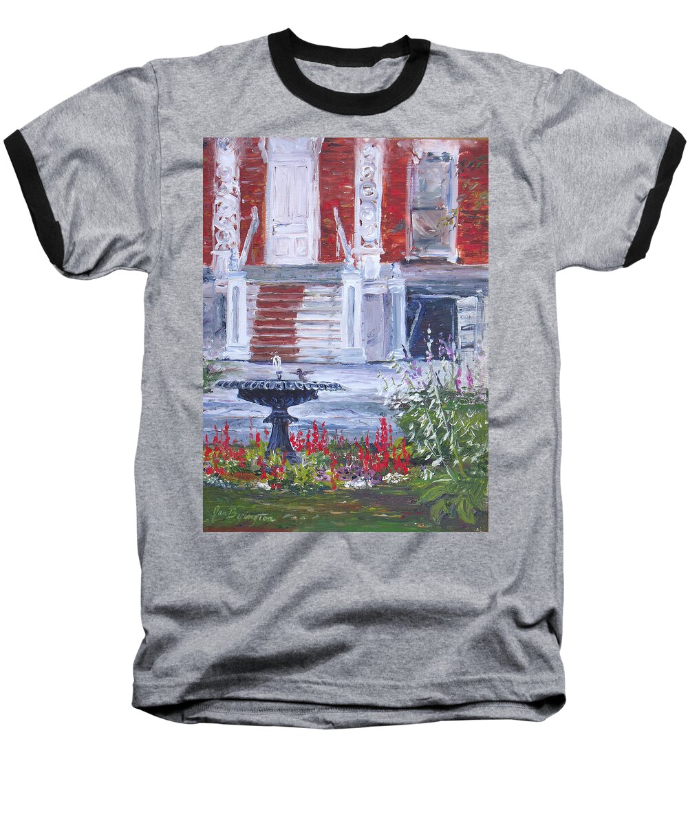 Watertown Baseball T-Shirt featuring the painting Historical Society Garden by Jan Byington