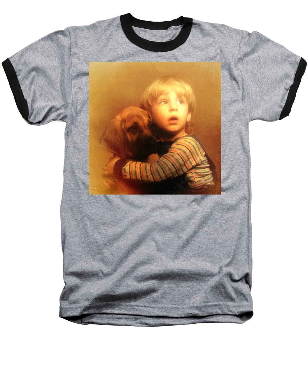 Portrait Baseball T-Shirt featuring the photograph Hold On Tight by Theresa Campbell