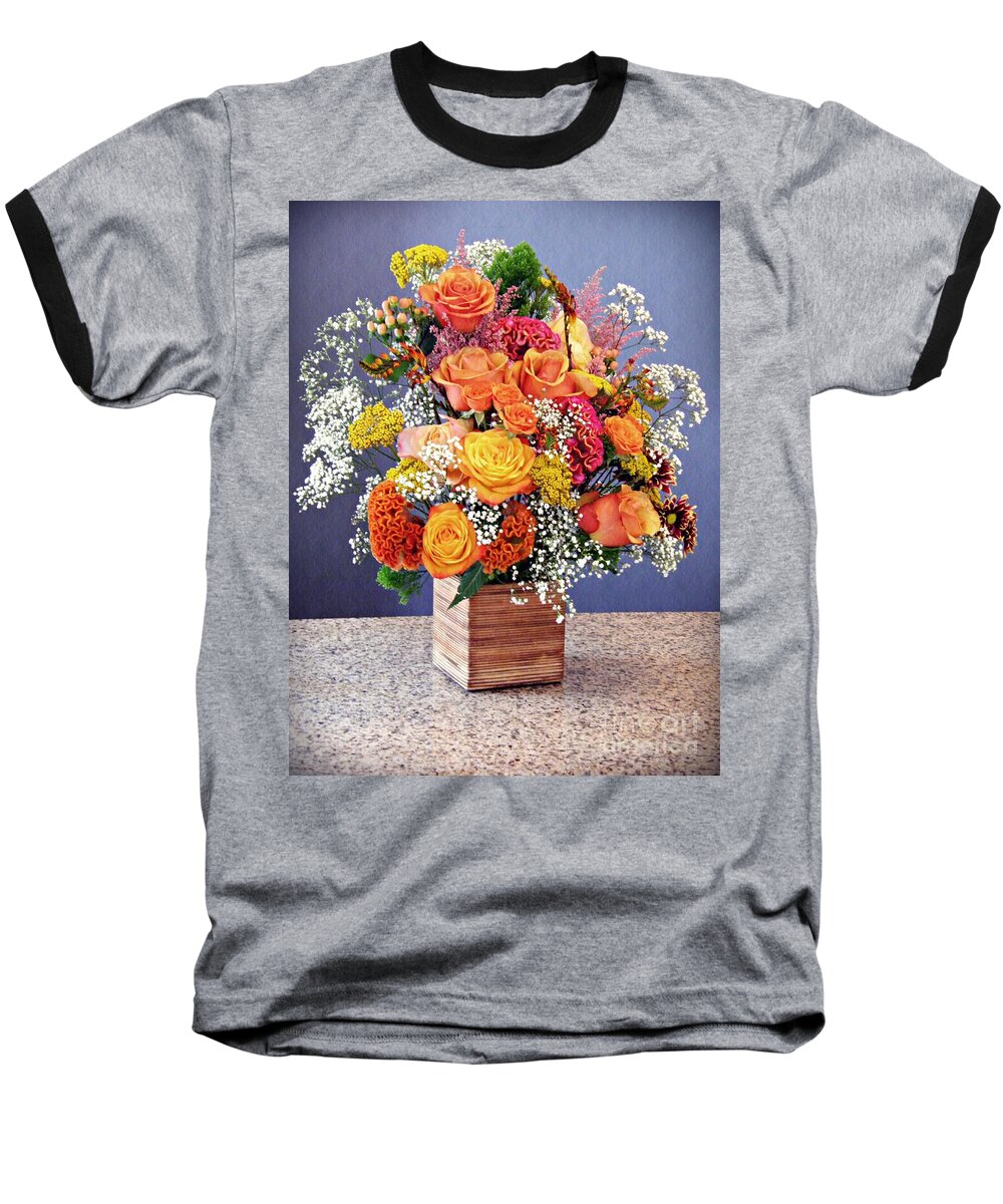 Bouquet Baseball T-Shirt featuring the photograph Holy Week Flowers 2017 by Sarah Loft