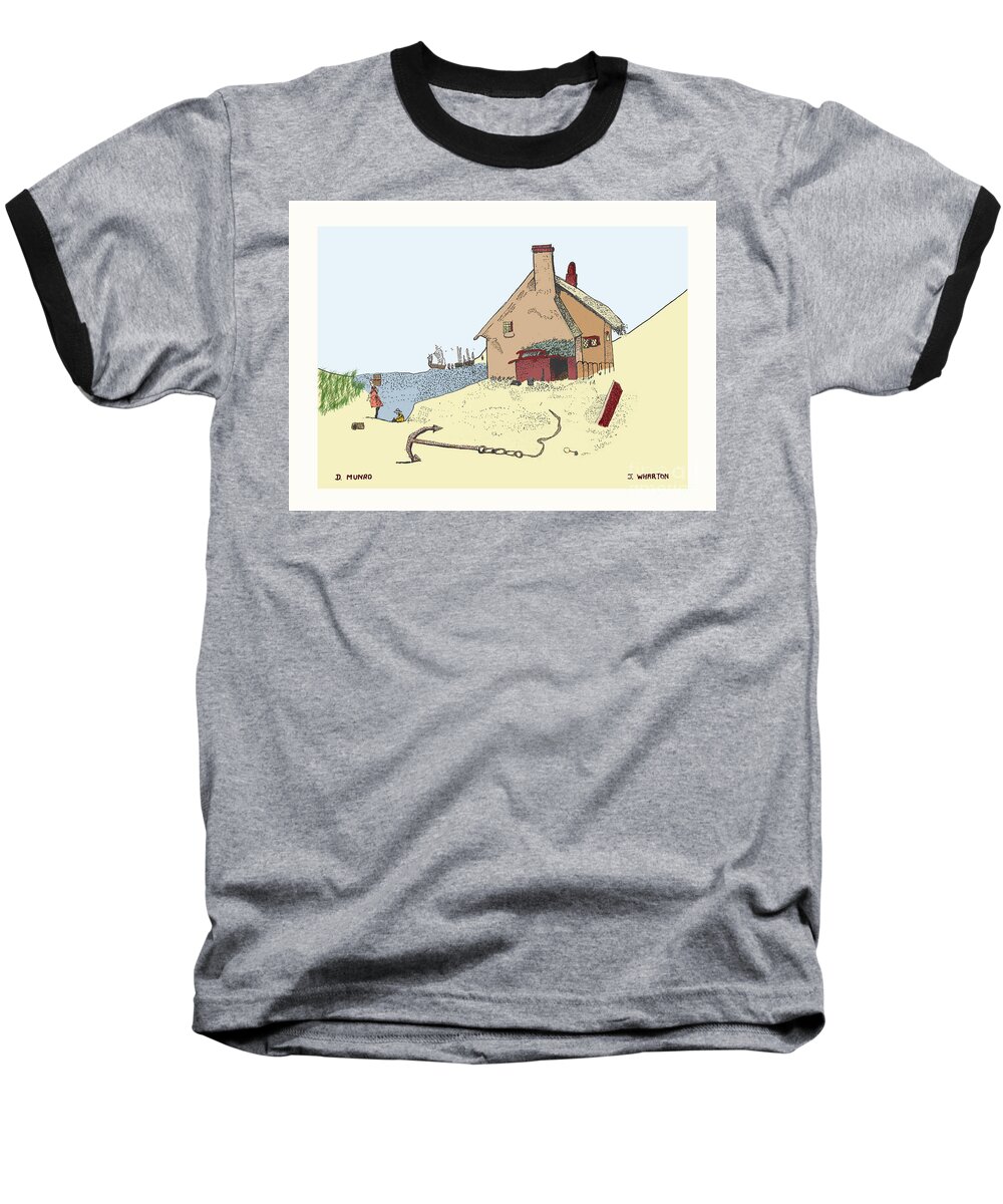 James Wharton Baseball T-Shirt featuring the painting Home by the Sea by Donna L Munro