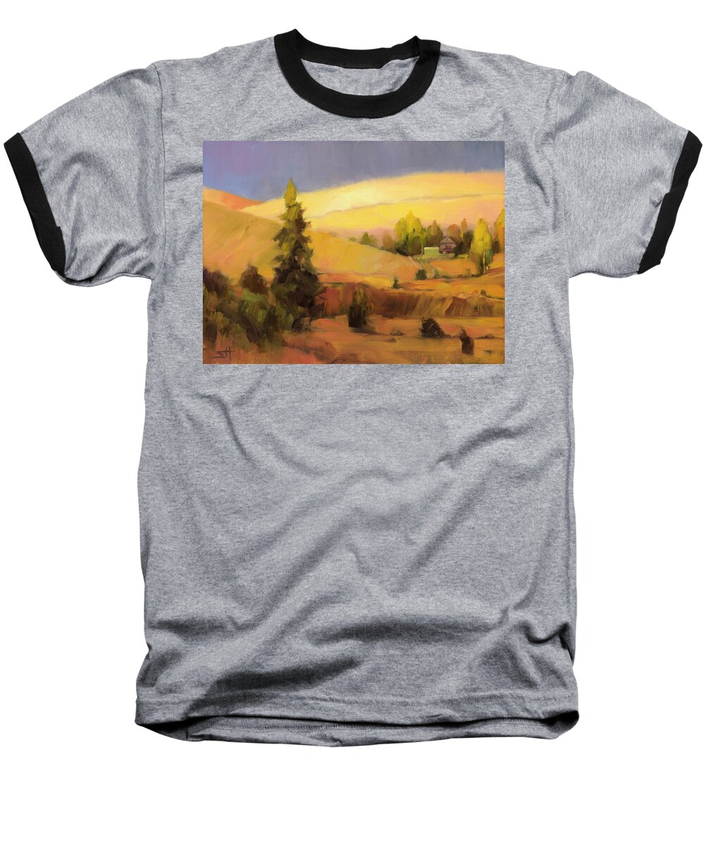 Country Baseball T-Shirt featuring the painting Homeland 2 by Steve Henderson