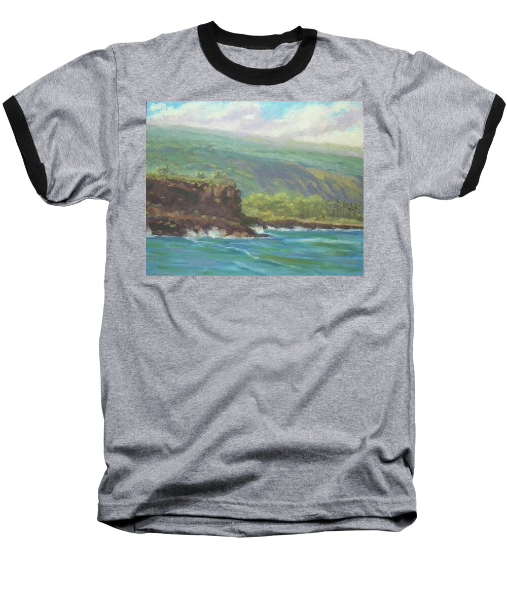 Plein Air Baseball T-Shirt featuring the painting Ho'okena Beach by Stan Chraminski