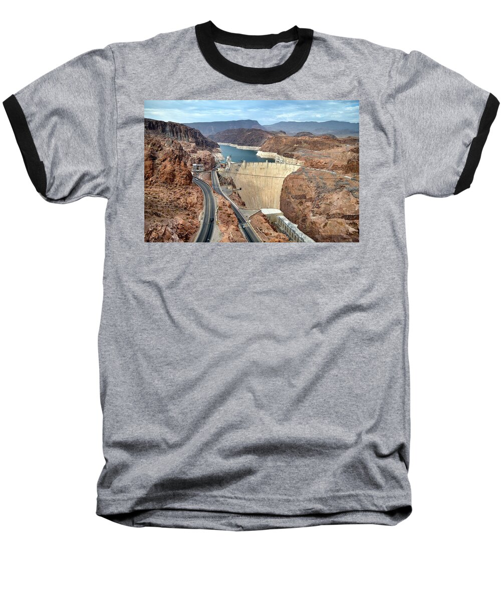 Hoover Dam Baseball T-Shirt featuring the photograph Hoover Dam by Maria Jansson