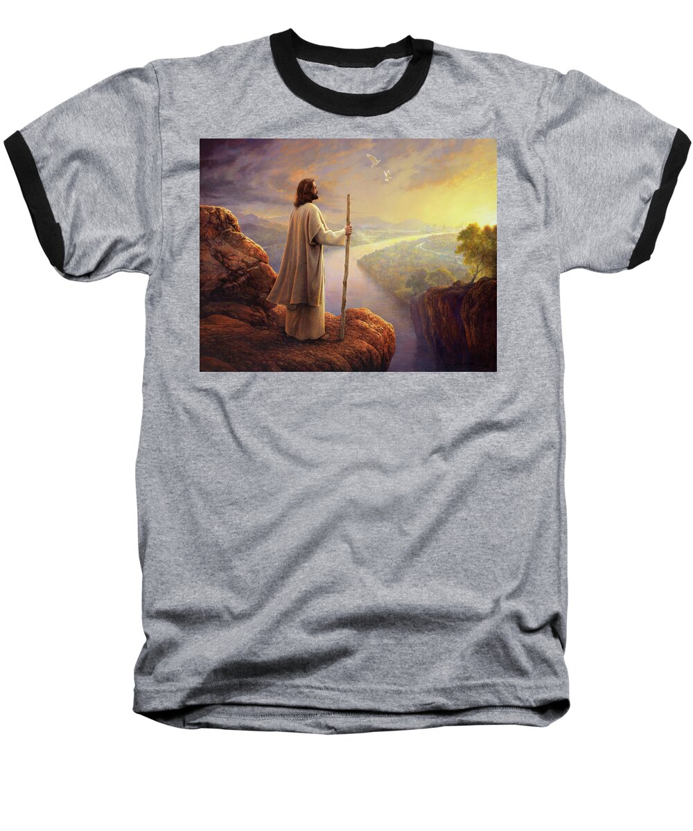 Jesus Baseball T-Shirt featuring the painting Hope on the Horizon by Greg Olsen