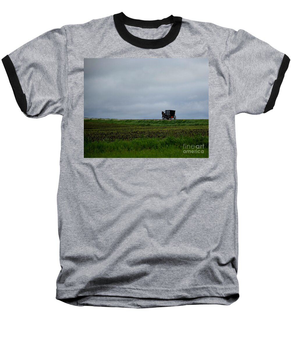 Horse And Buggy Travel Baseball T-Shirt featuring the photograph Horse And Buggy Travel by Kathy M Krause