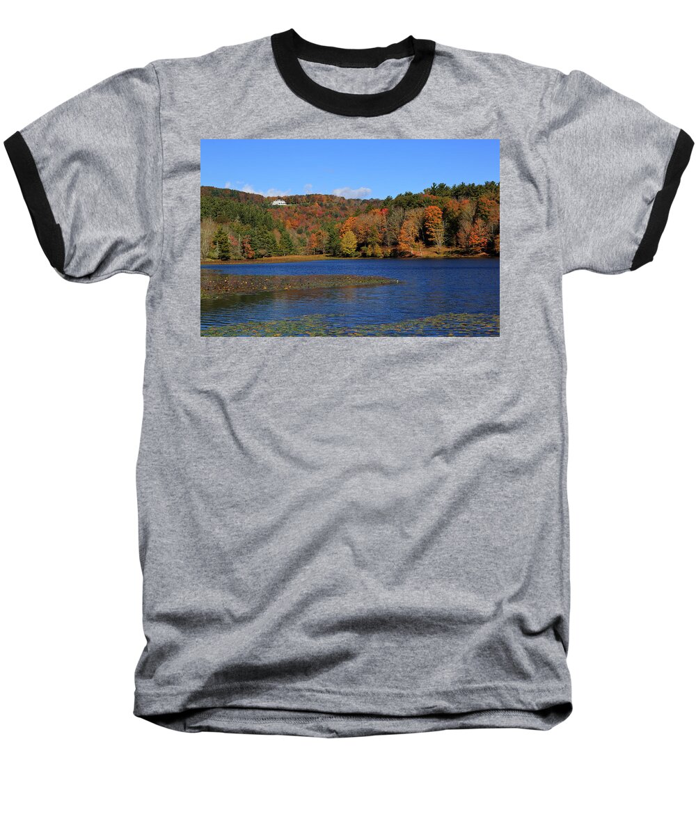 Bass Baseball T-Shirt featuring the photograph House in the Mountains by Jill Lang