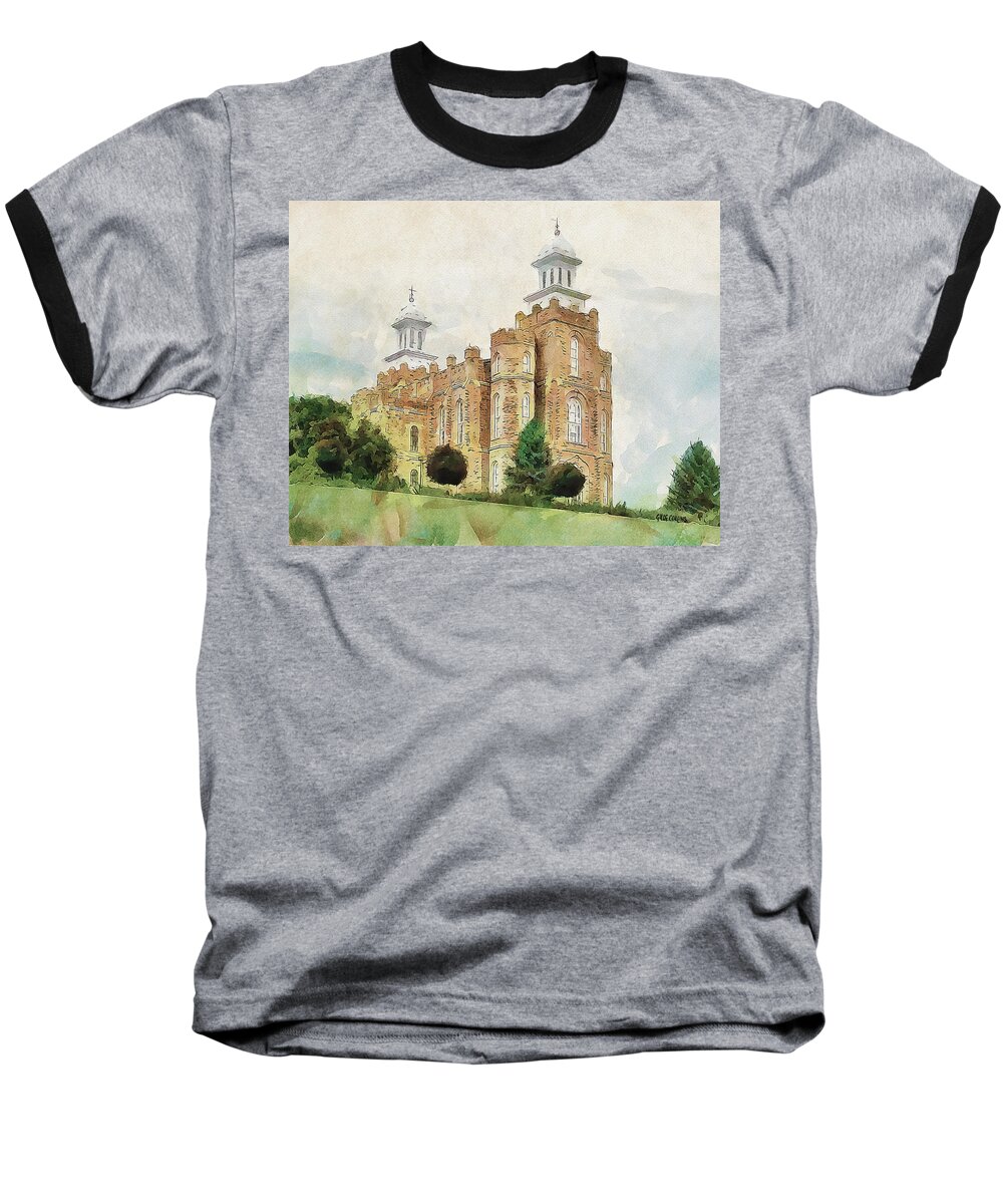 Temple Baseball T-Shirt featuring the painting House of Defense by Greg Collins
