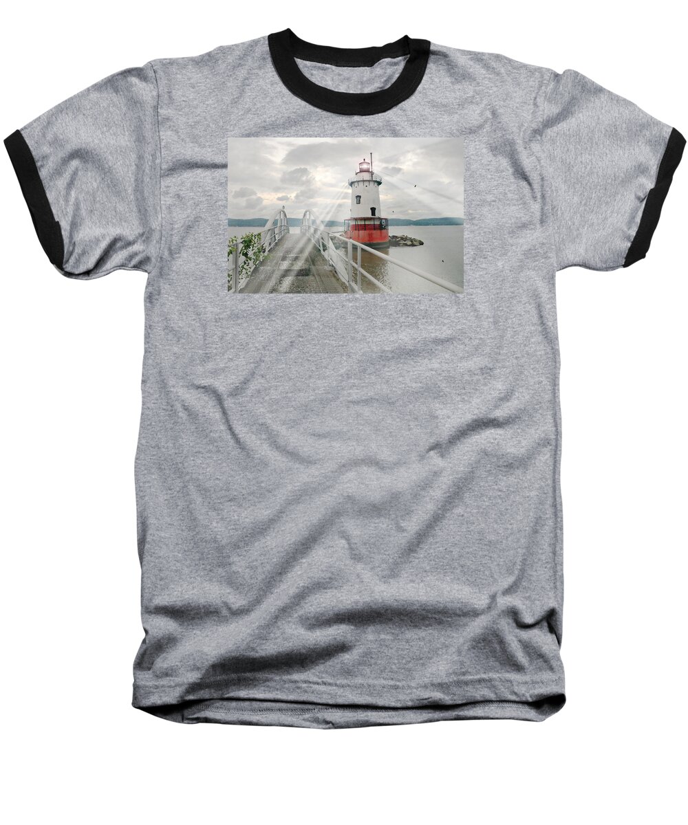Tarrytown Lighthouse Baseball T-Shirt featuring the photograph Hudson Light by Diana Angstadt