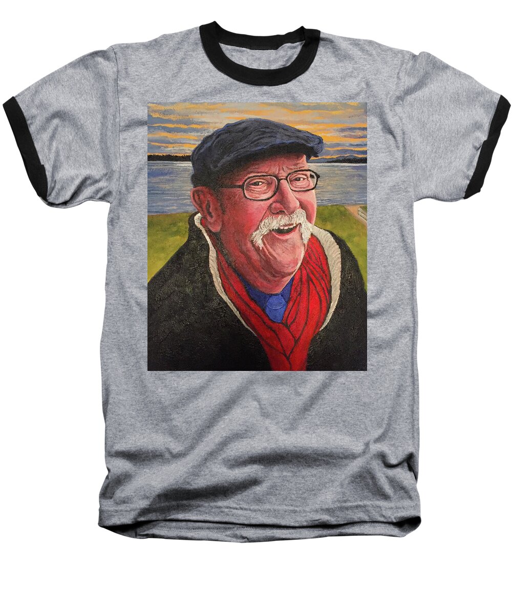 Hugh Hanson Davidson Baseball T-Shirt featuring the painting Hugh Hanson Davidson by Tom Roderick