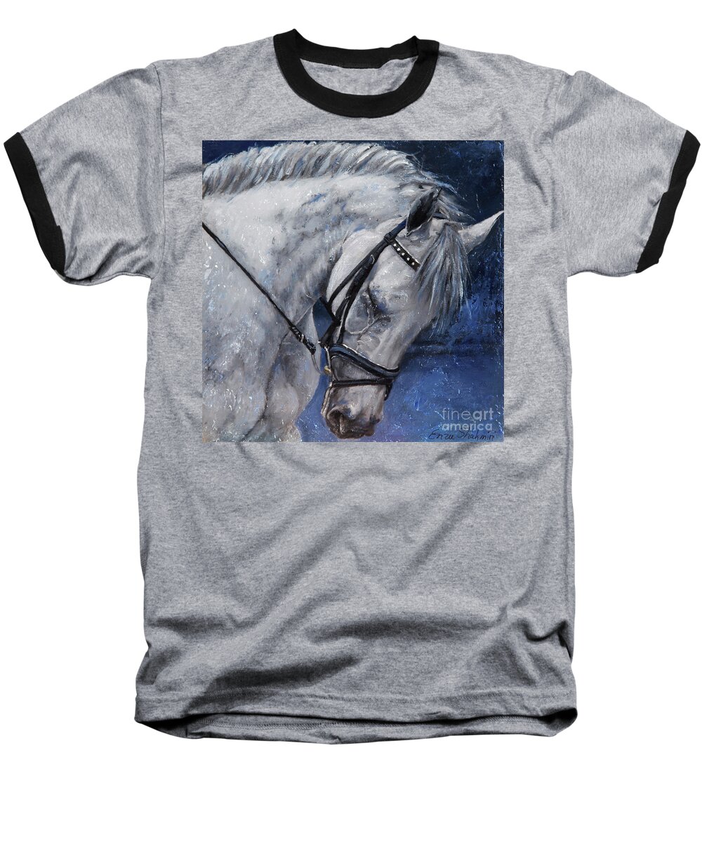 Painting Baseball T-Shirt featuring the painting Humble Beauty by Portraits By NC