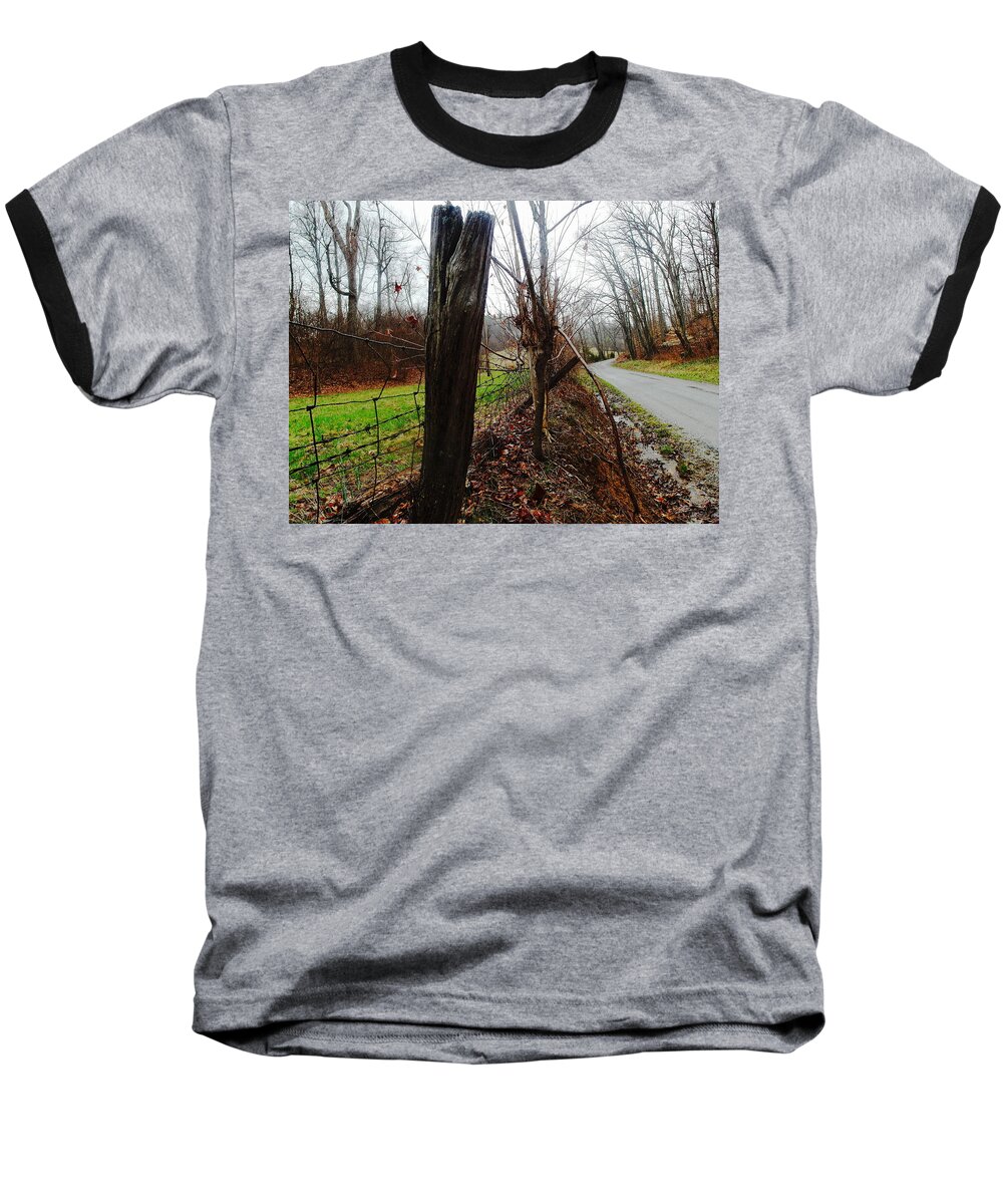 Country Baseball T-Shirt featuring the photograph Humble Valley Road by Christopher Brown