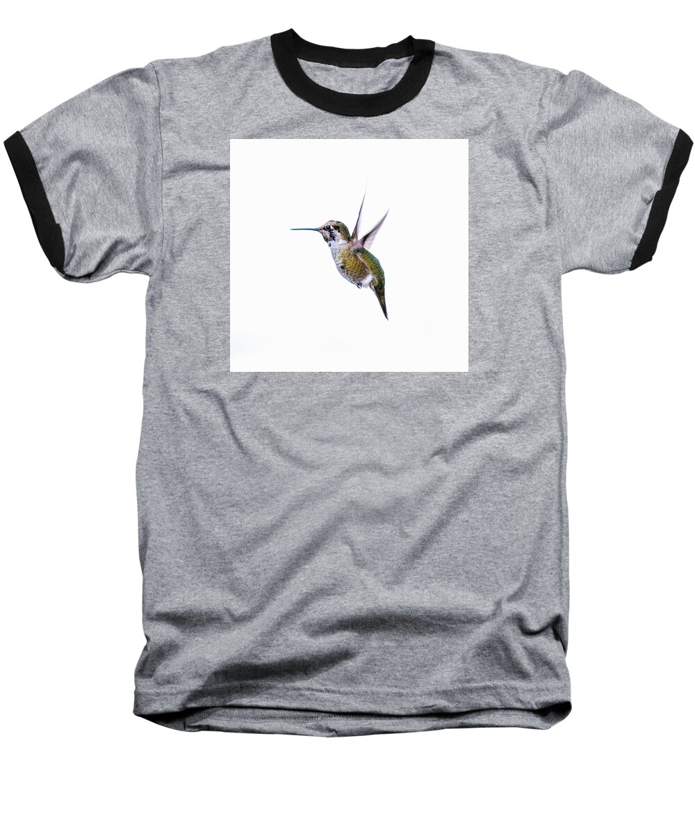 Nature Photography Baseball T-Shirt featuring the photograph Hummingbird in Flight by E Faithe Lester