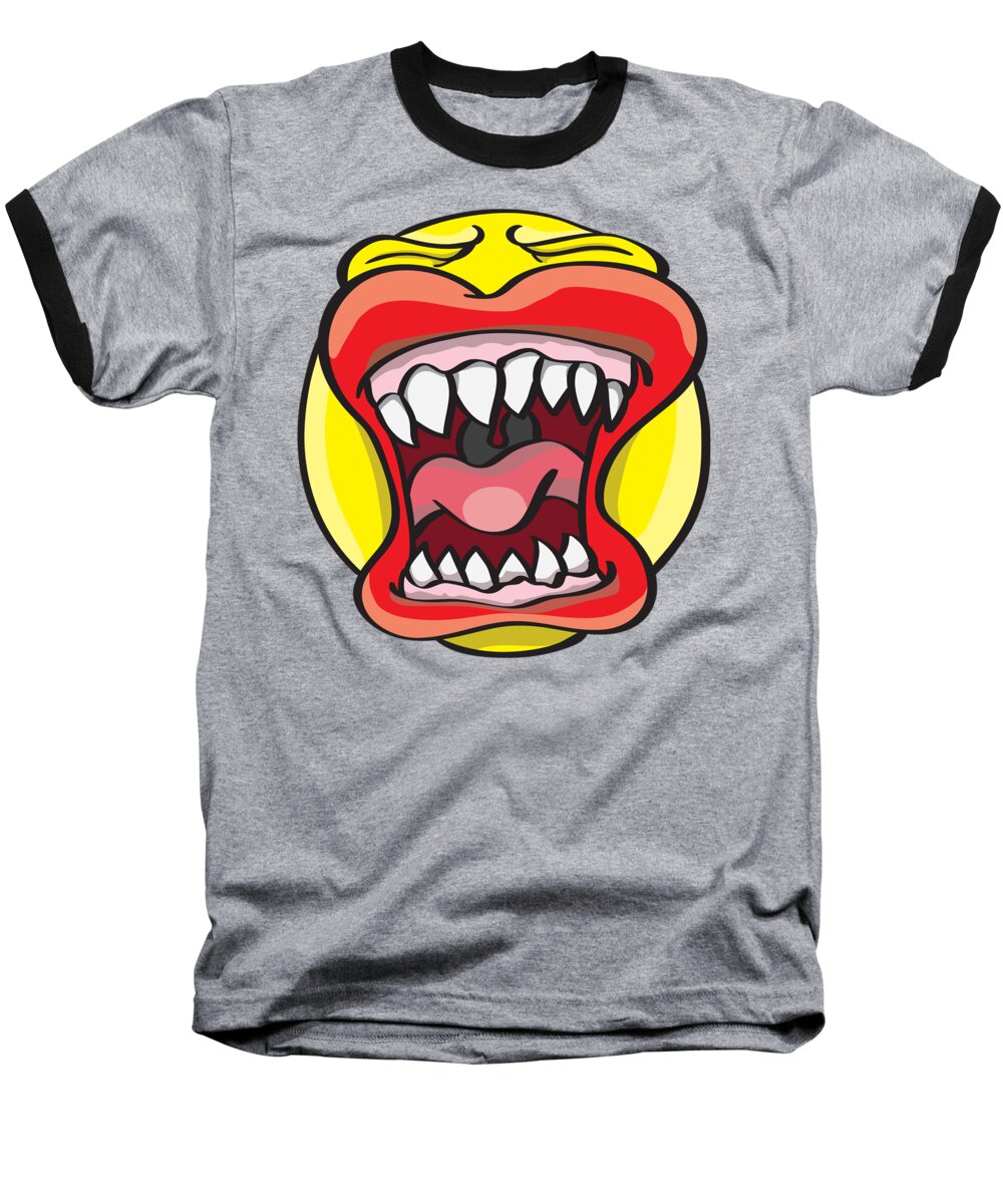 Horror Baseball T-Shirt featuring the digital art Hungry Pacman by Jorgo Photography