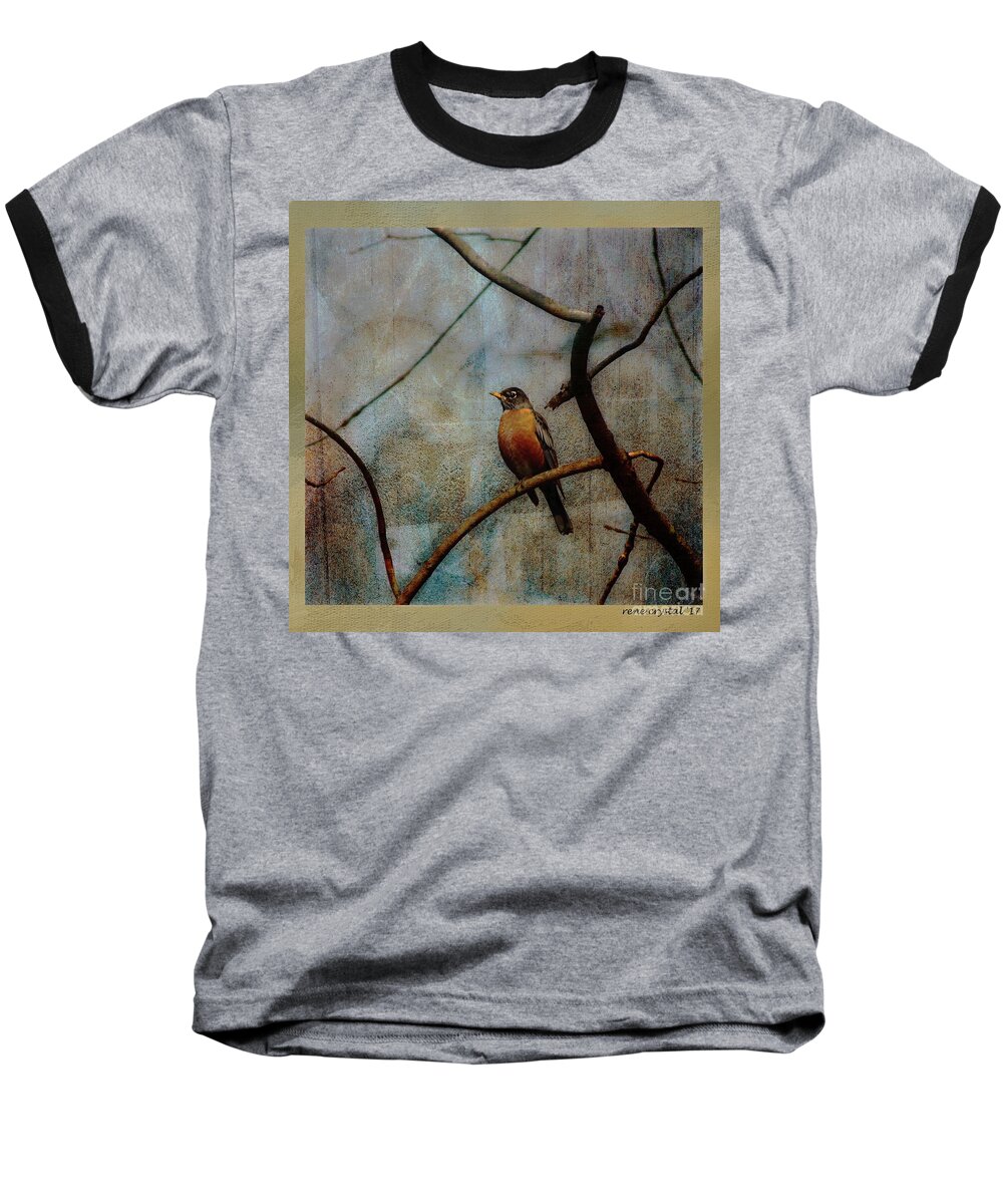 Birds Baseball T-Shirt featuring the photograph I am one tough bird by Rene Crystal